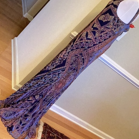 Johnny Was gorgeous double layer long slip dress, deep scoop neckline.Size L - Picture 4 of 8